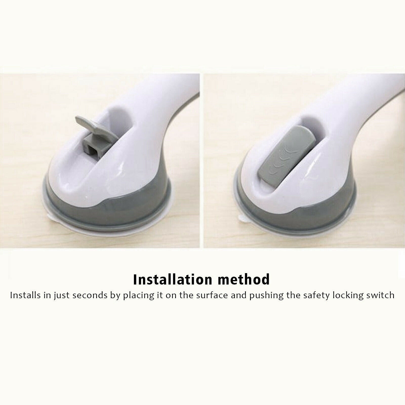 Suction Shower Grab Bar - 300 lbs Capacity Bathroom Safety Handle