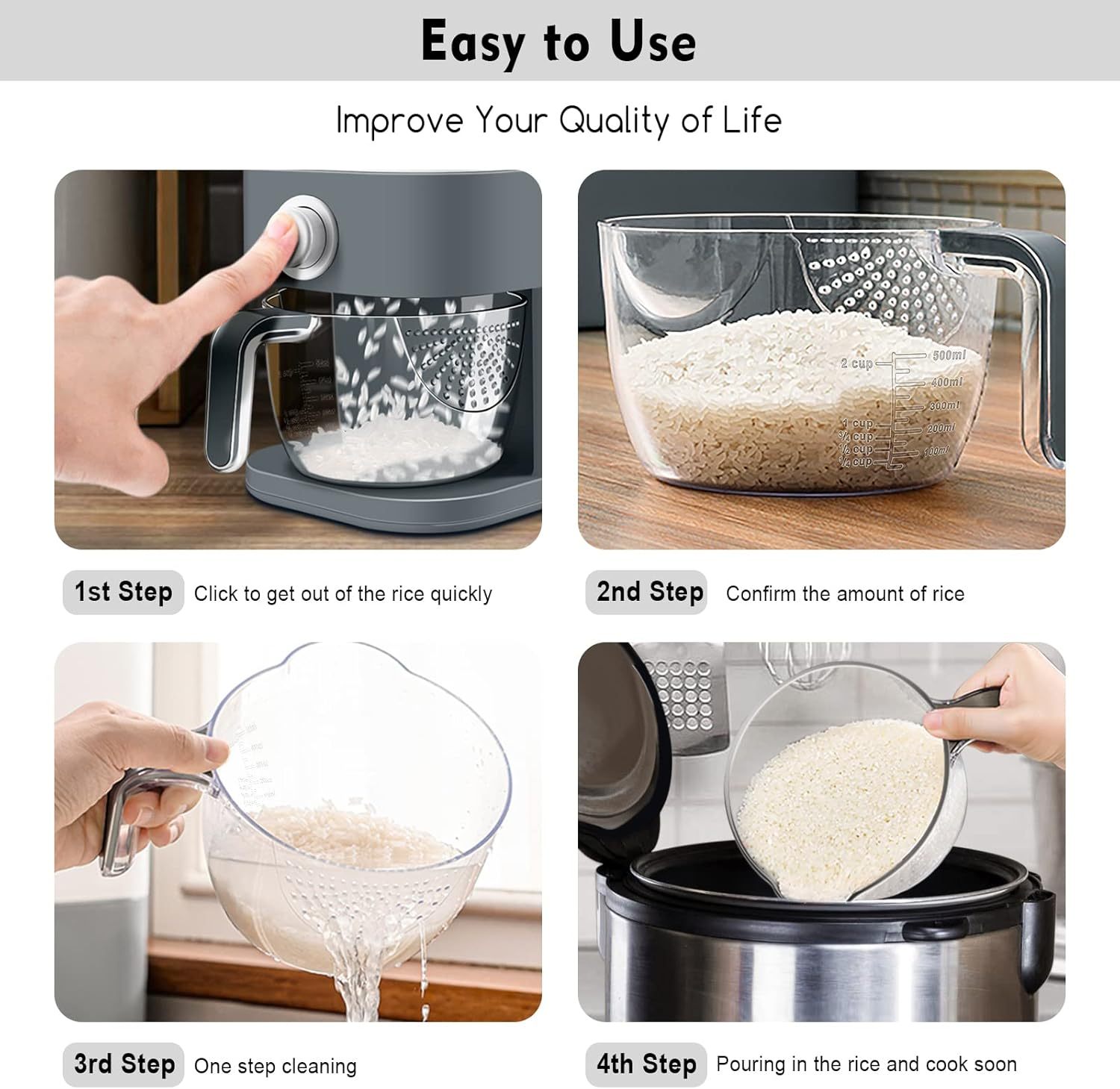 22-25lb Rice Dispenser with Measuring Cup