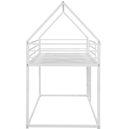 White children's house-shaped bed frame on a white background