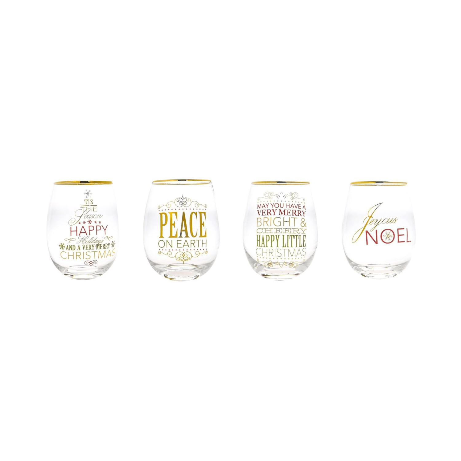 Christmas, Stemless Wine Glasses - TableFab