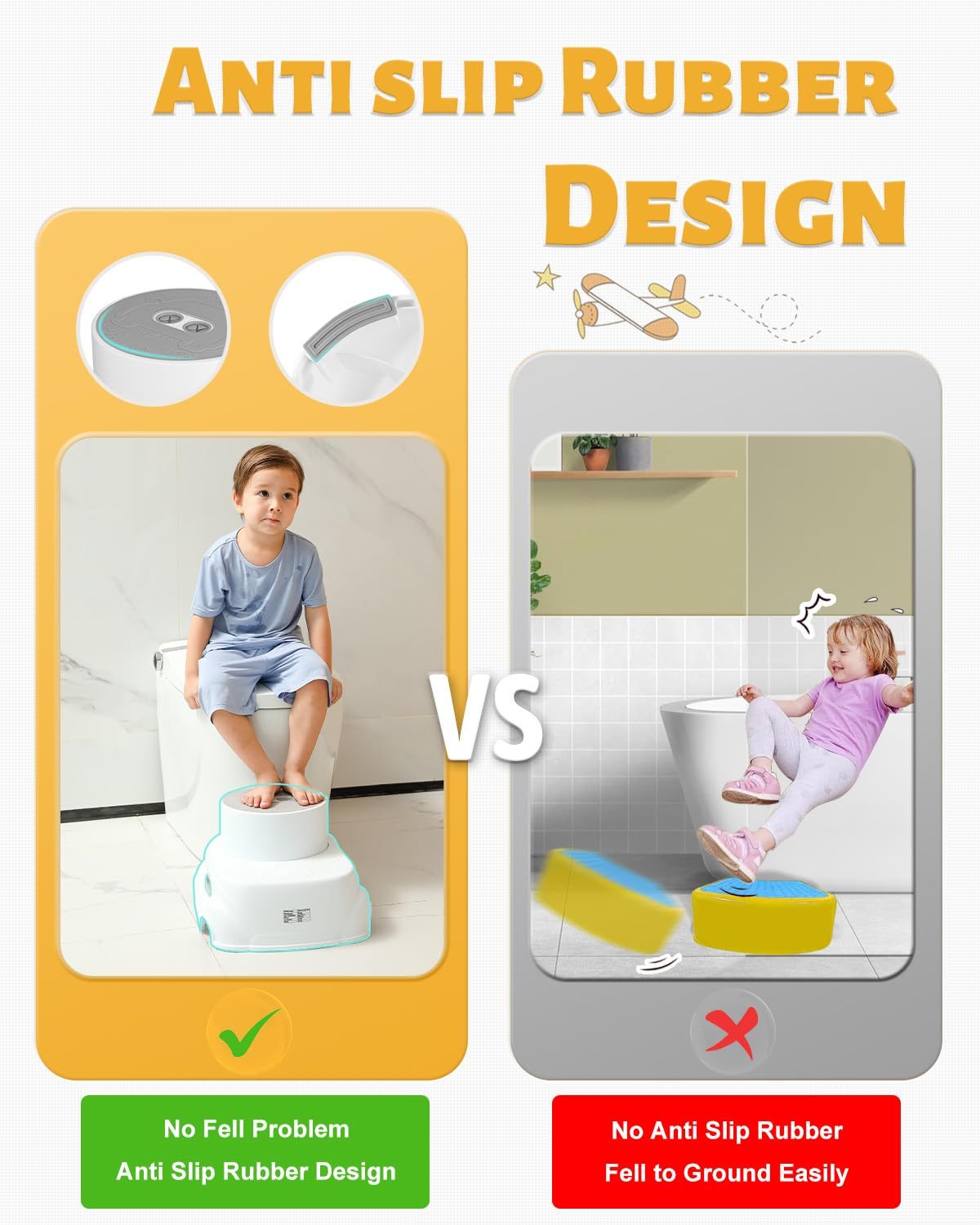 Padded 2-Step Step Stool, 2-Step Footstool