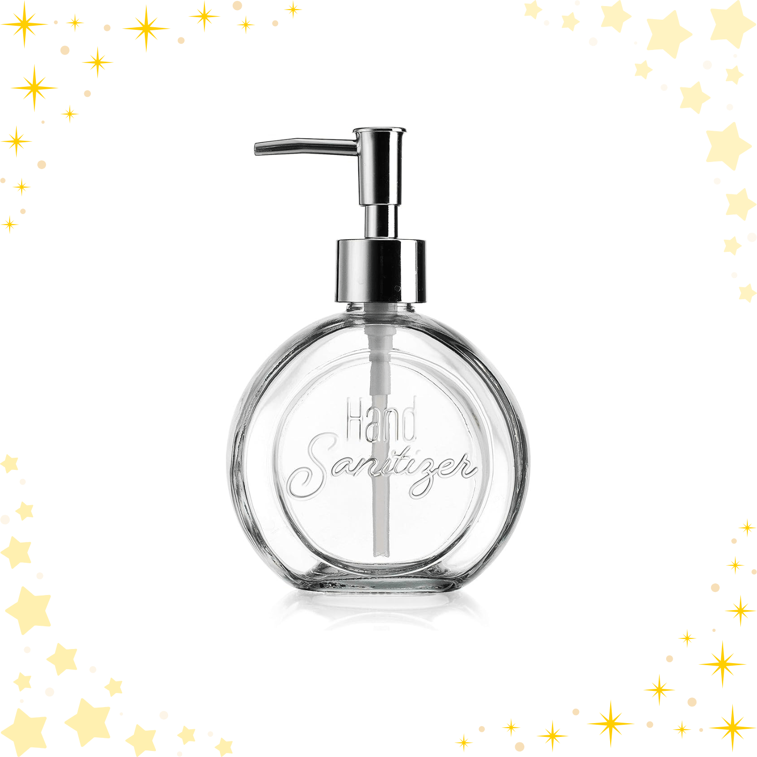 Clear Glass Hand Sanitizer Dispenser Holder Bottle