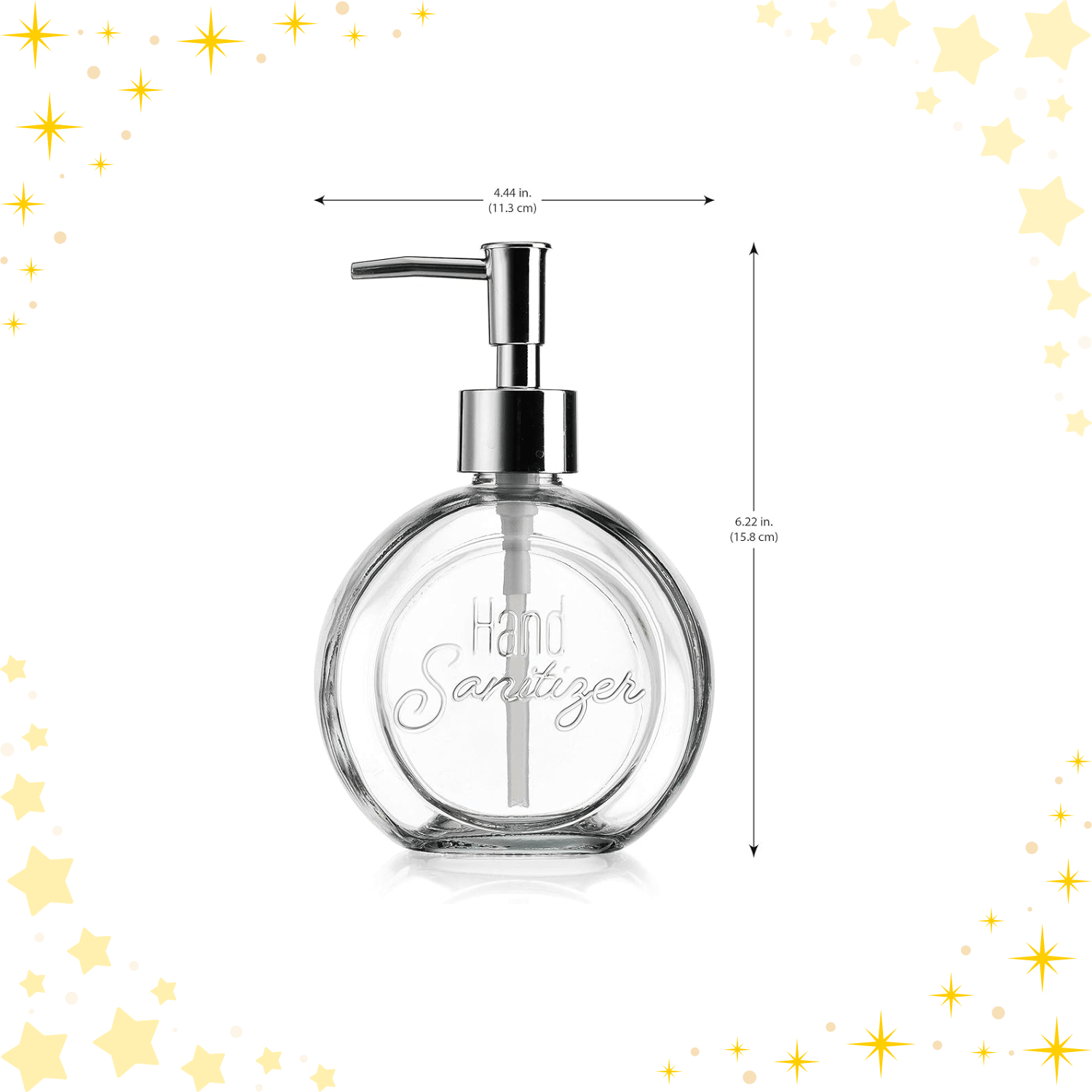 Clear Glass Hand Sanitizer Dispenser Holder Bottle