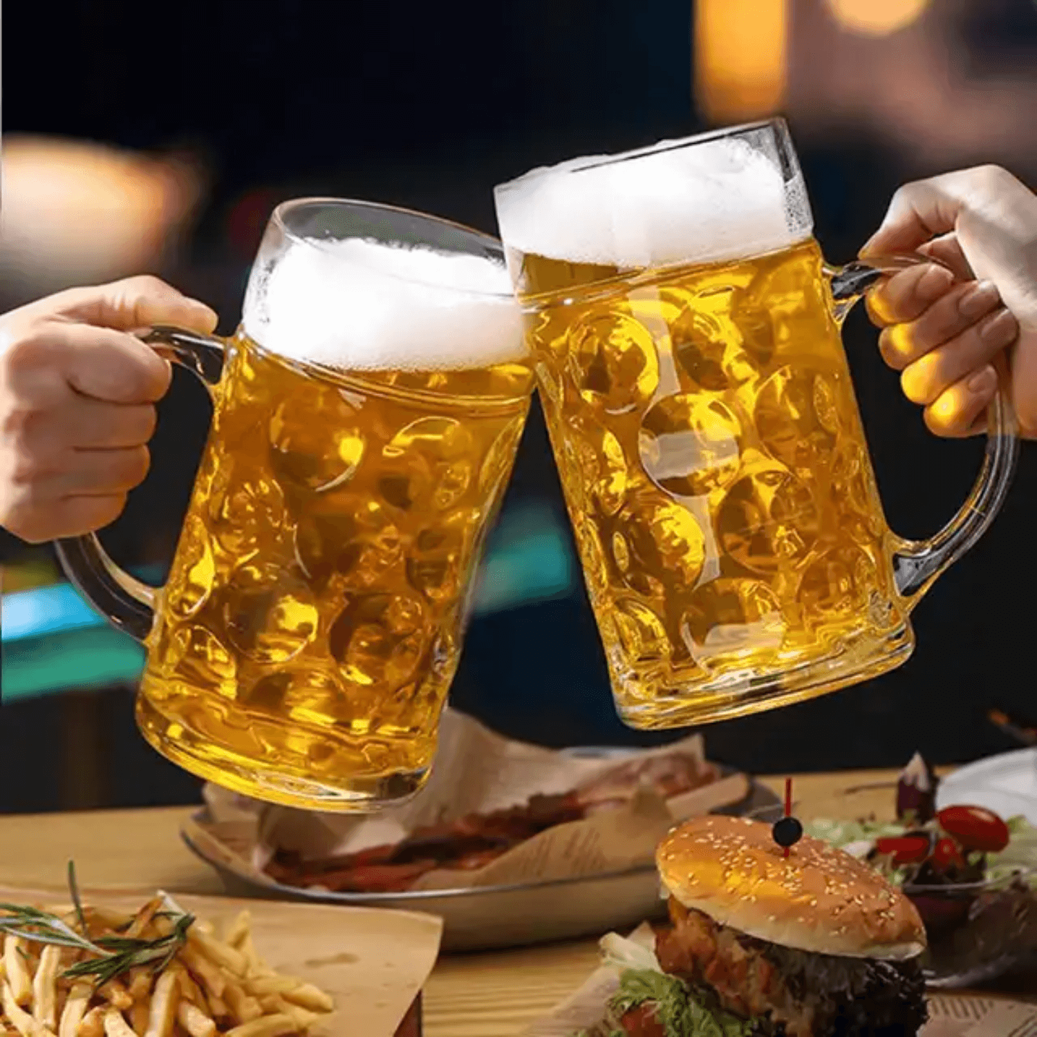 giant glass beer mug