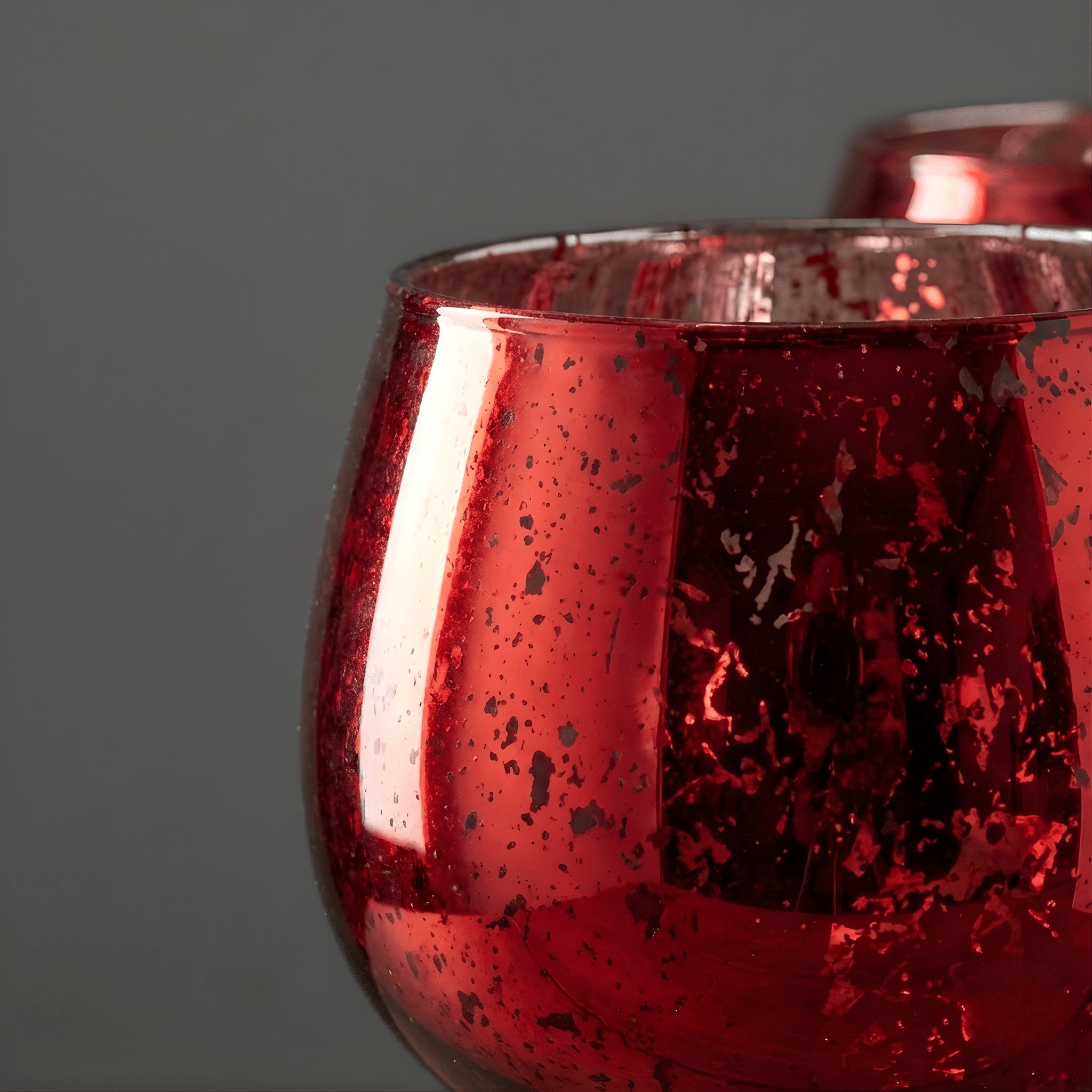 Red Mercury Glass Candle Holder Set