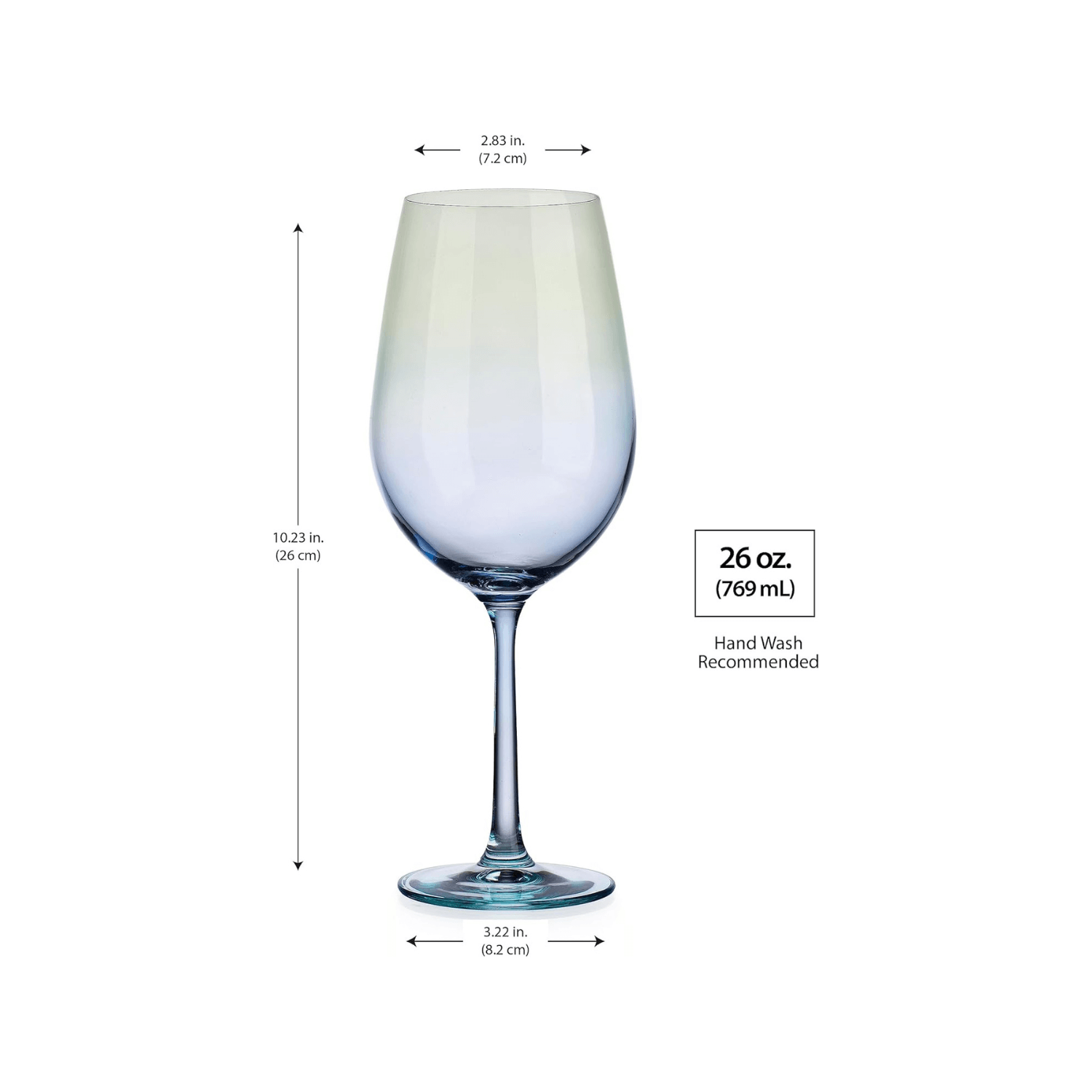 Ombre Blue Wine Glasses Set of 4, 26oz - TableFab
