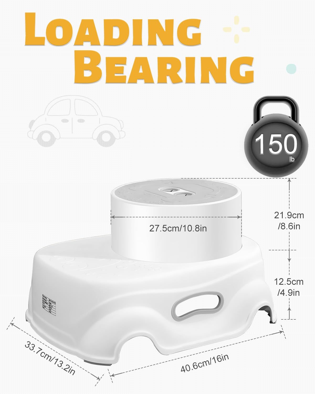 Padded 2-Step Step Stool, 2-Step Footstool