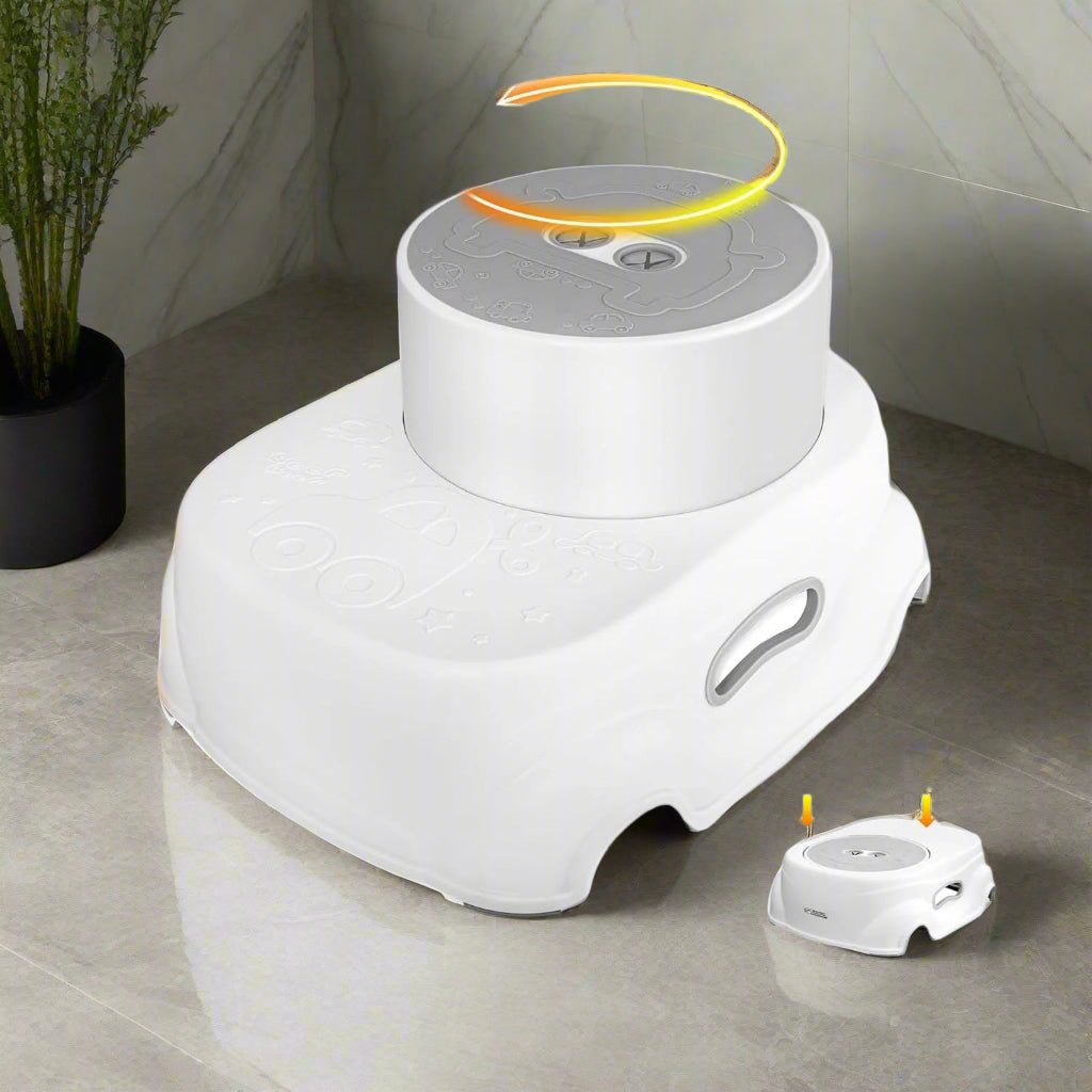 Padded 2-Step Step Stool with non-slip, space-saving design for multi-functional use.