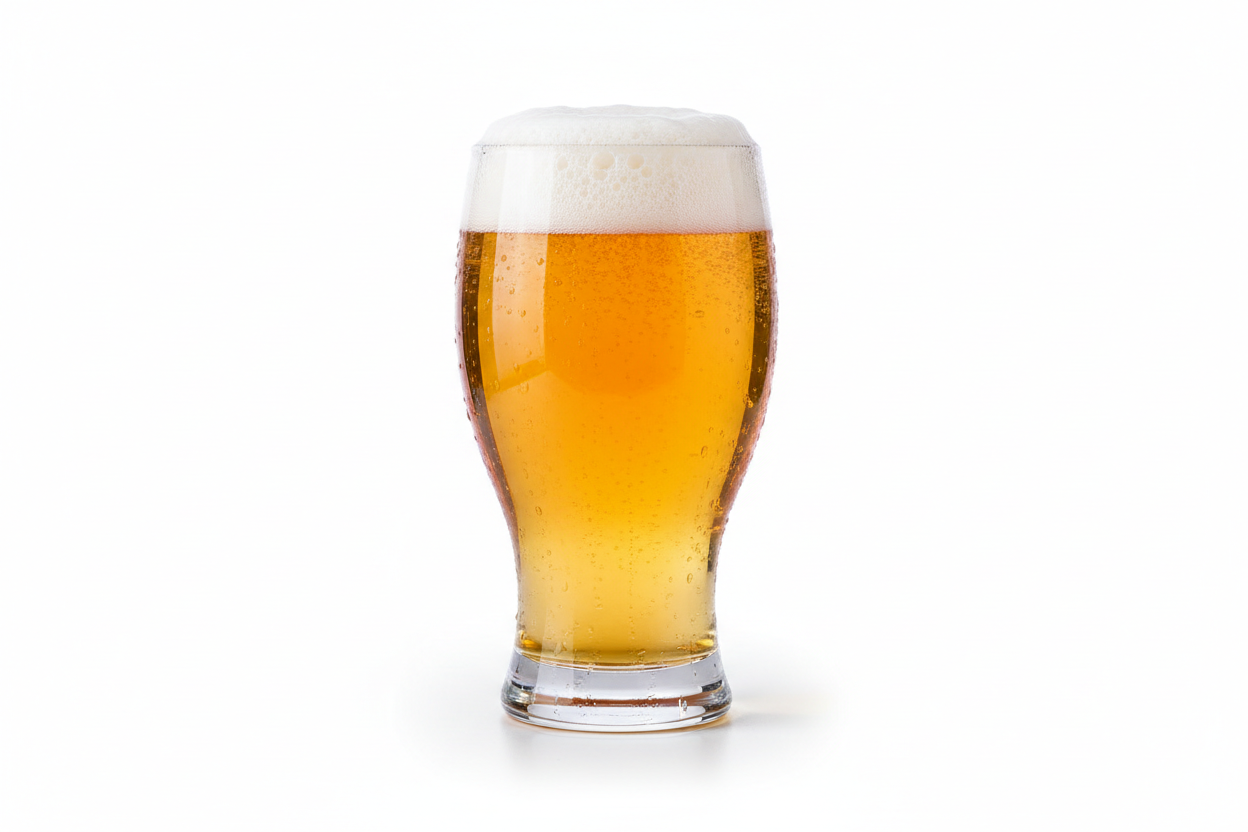 beer glass on a white background