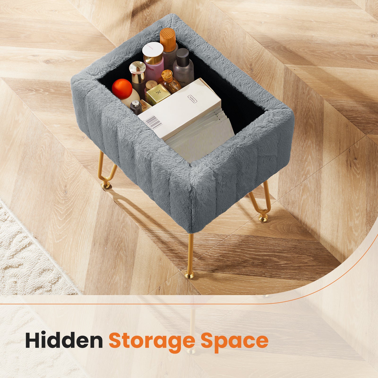 Dressing Stool And Chair With Storage Space