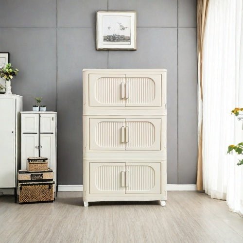 Stackable Storage Bins with Magnetic Doors & Wheels