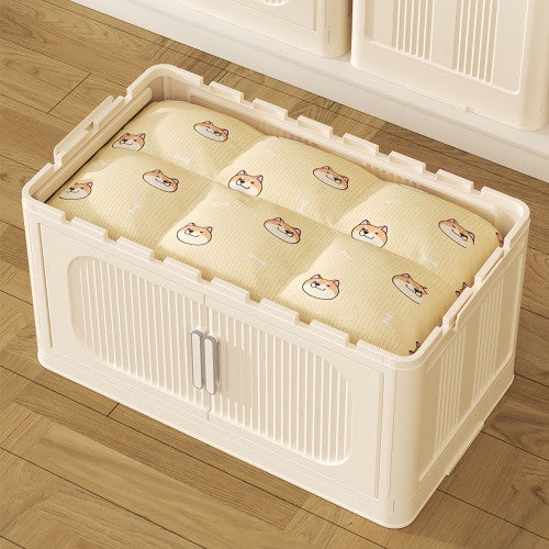 Collapsible Storage Bins With Magnetic Door, Plastic Storage Cabinet With Wheels