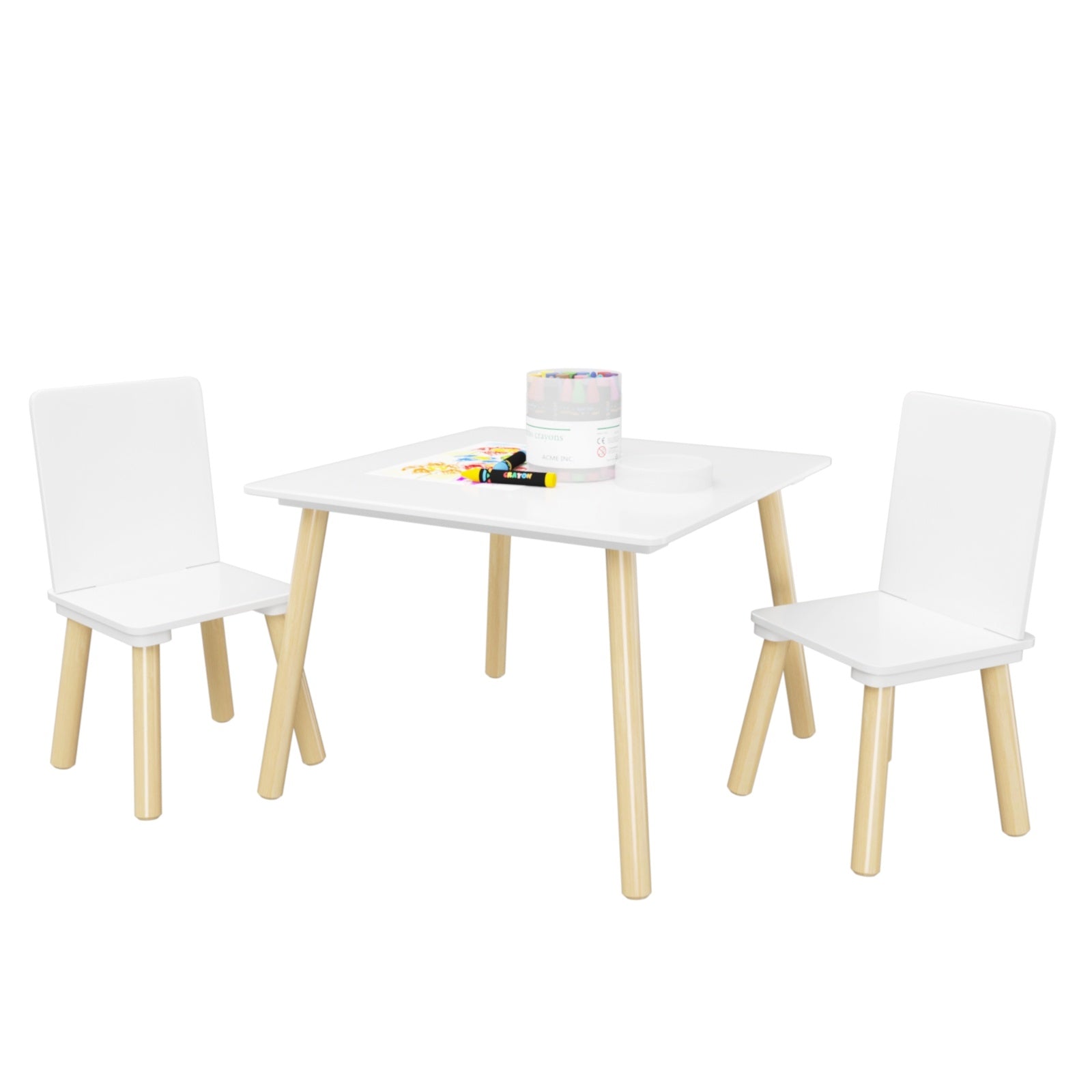 Kids Table And 2 Chairs Set, 3 Pieces Toddler Table And Chair Set,