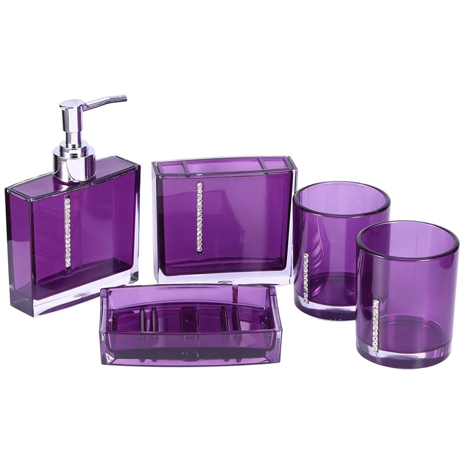 5PC/Set Acrylic Bath Accessories Toothbrush Holder Soap Dish
