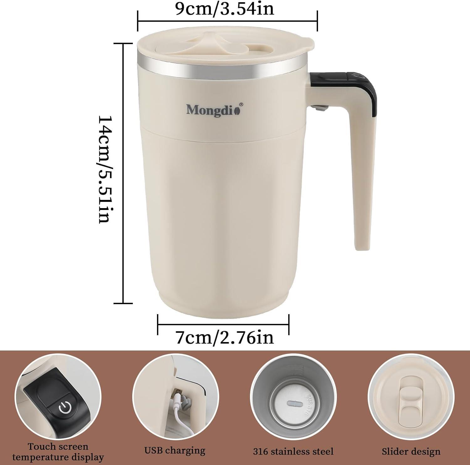 12oz Self-Stirring Mug – White