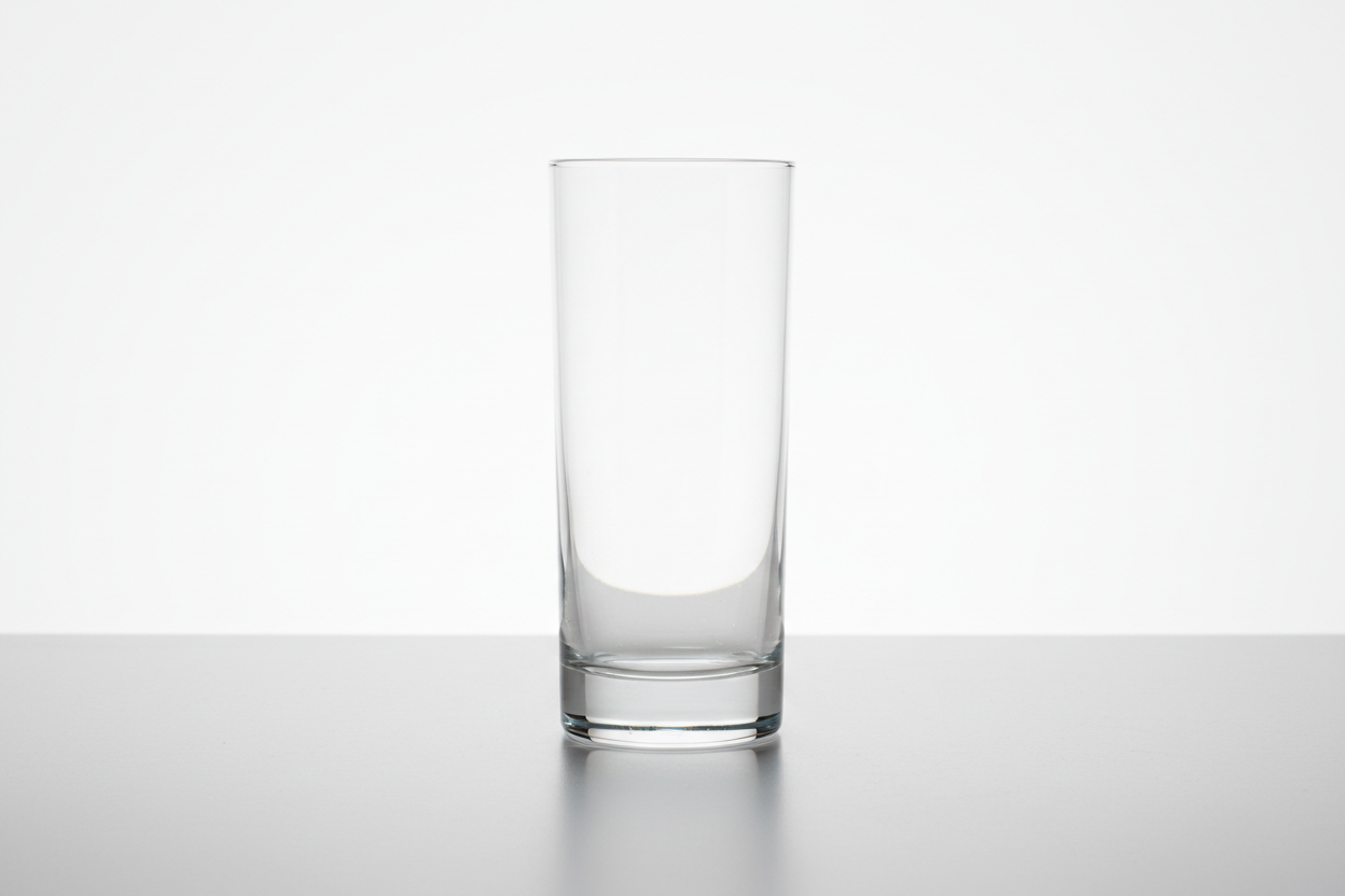 highball glass on a white background