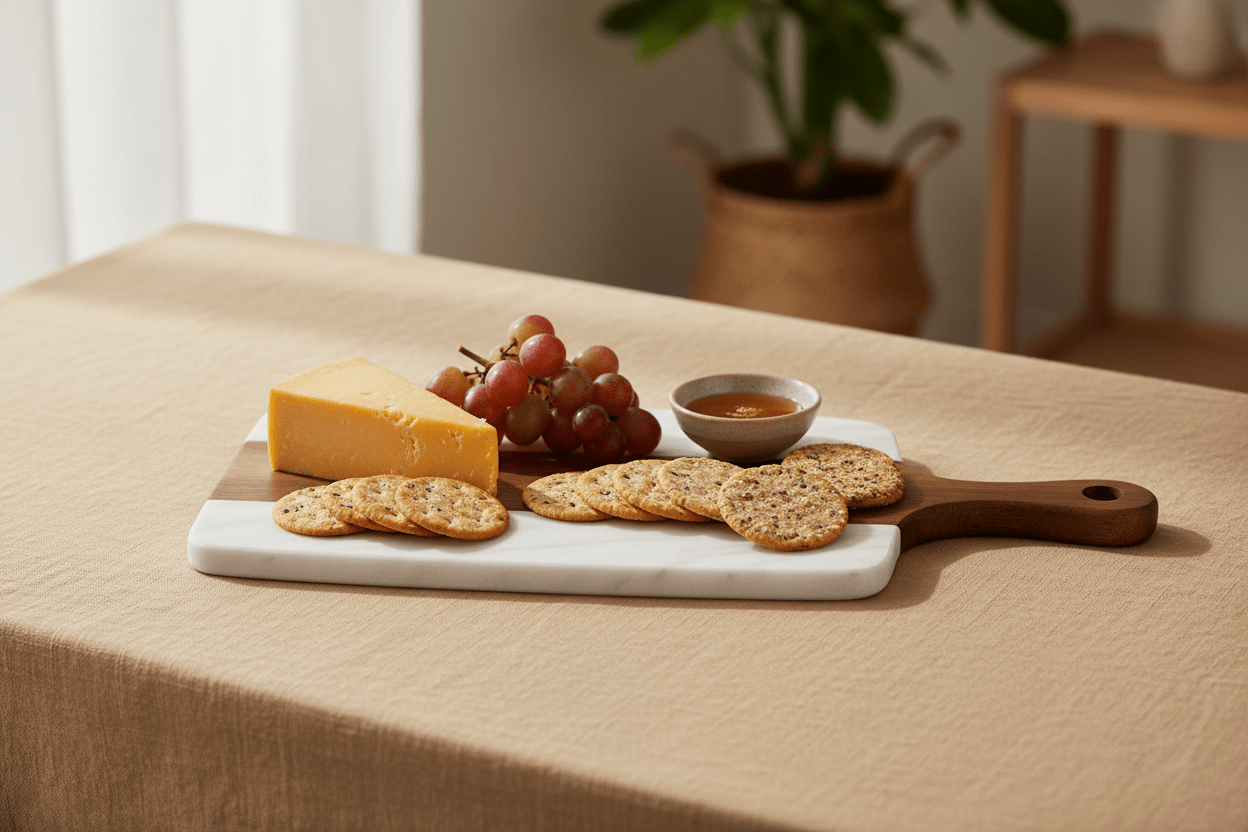 Marble Serving Board with Handle - Lifestyle