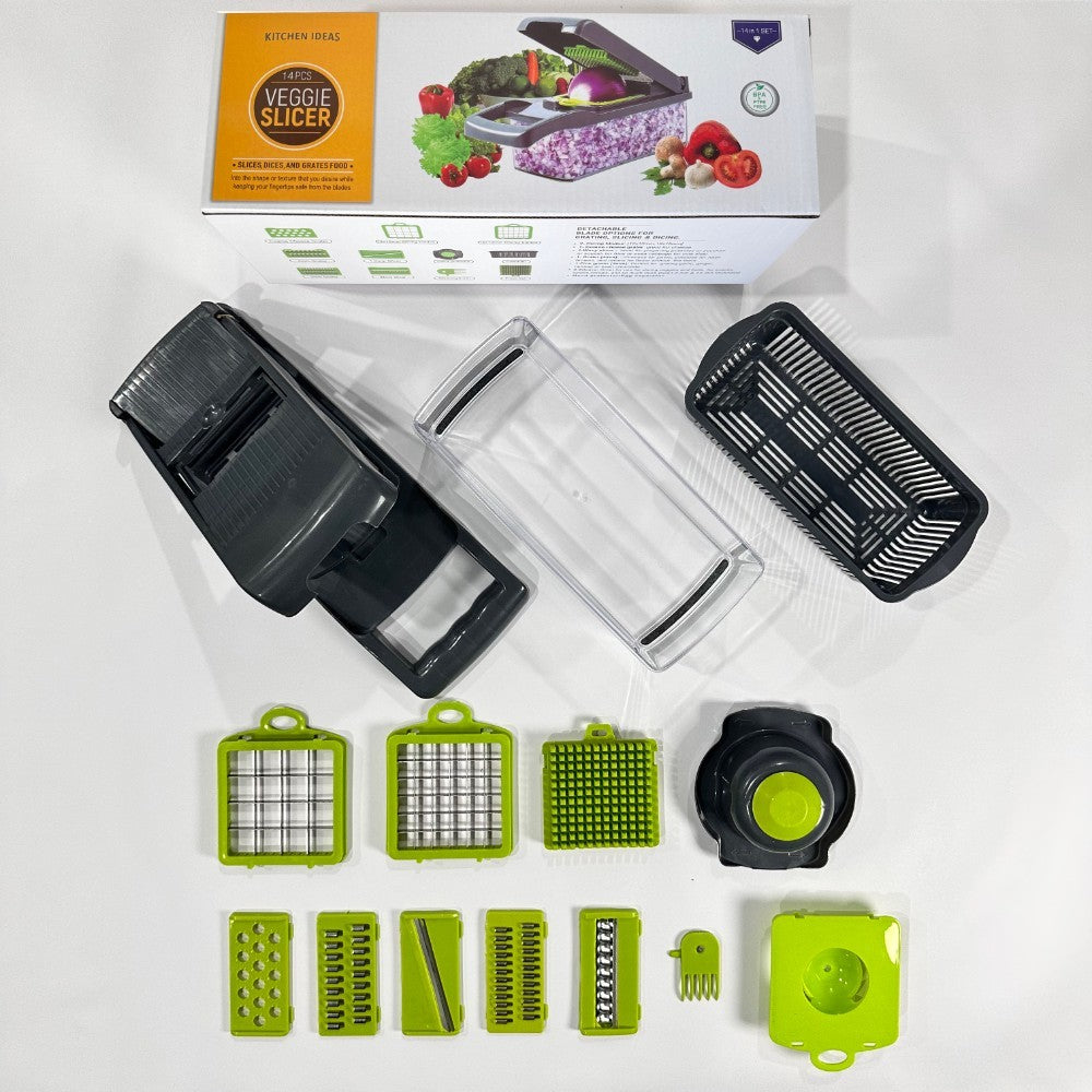 10-in-1 Vegetable Slicer and Chopper Collection - Gray