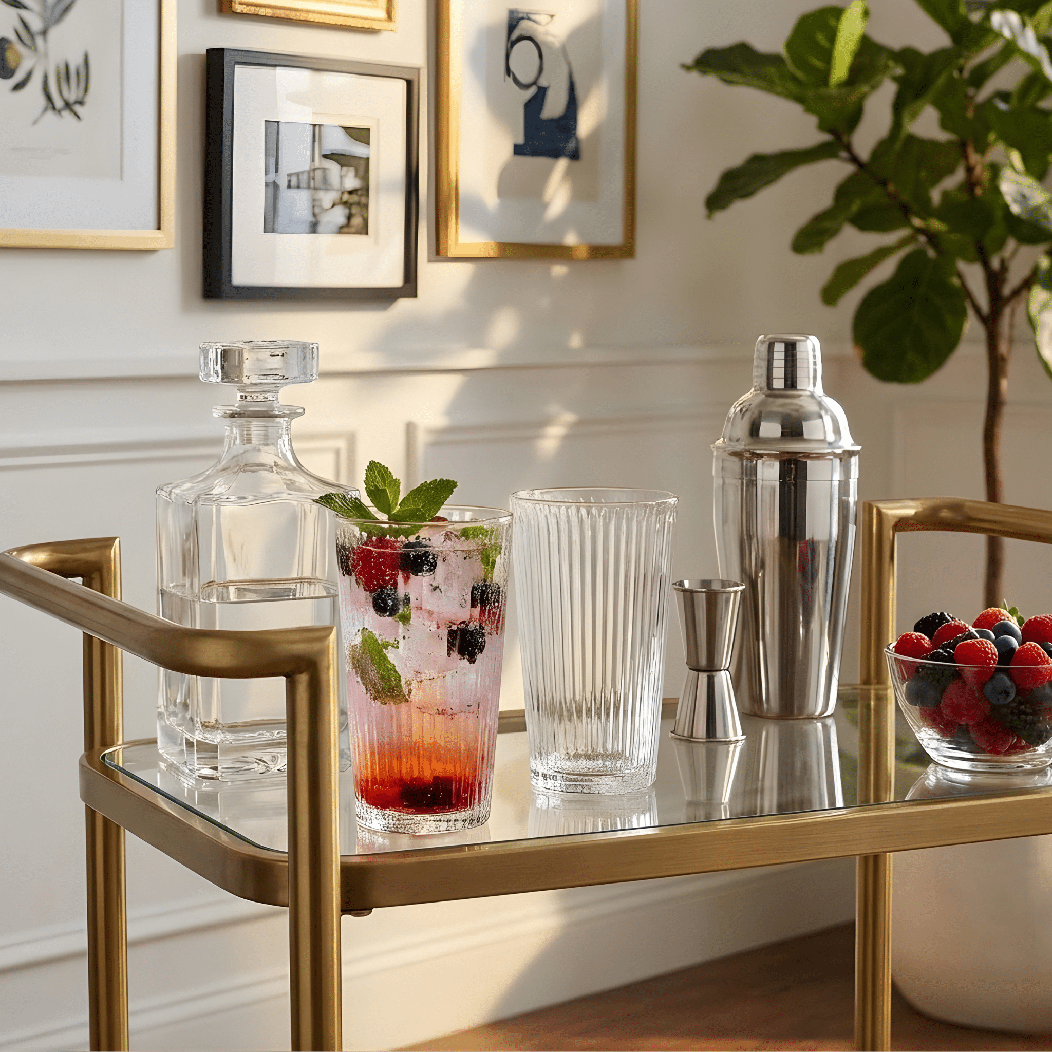 Ribbed Highball Glasses