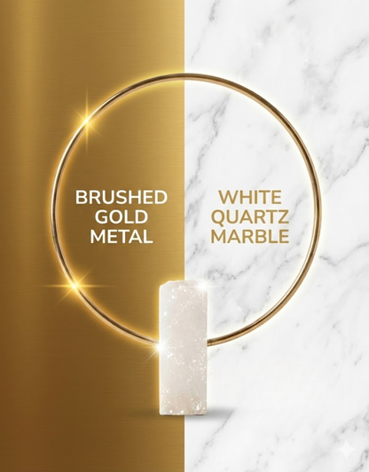 Contemporary Brass Ring Sculpture with Marble Base - Modern Art Decor