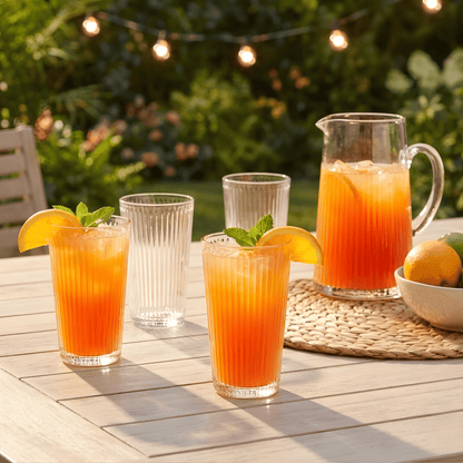 Ribbed Highball Glasses