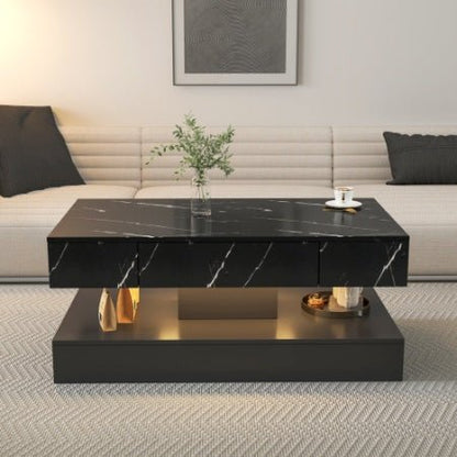 Modern LED Coffee Table with Storage Drawer