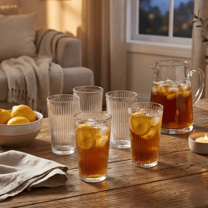 Ribbed Highball Glasses