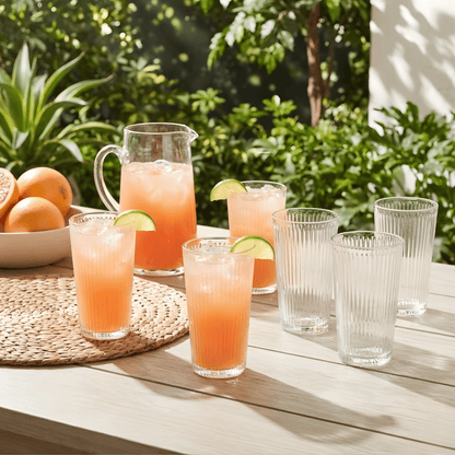 Ribbed Highball Glasses