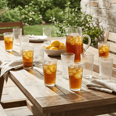 Ribbed Highball Glasses