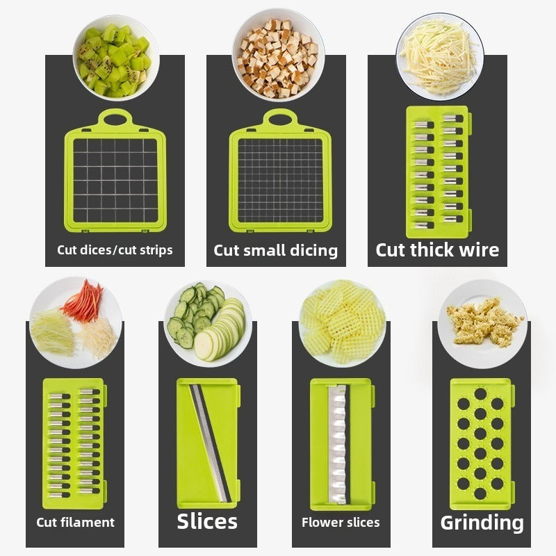 10-in-1 Vegetable Slicer and Chopper Collection - Gray
