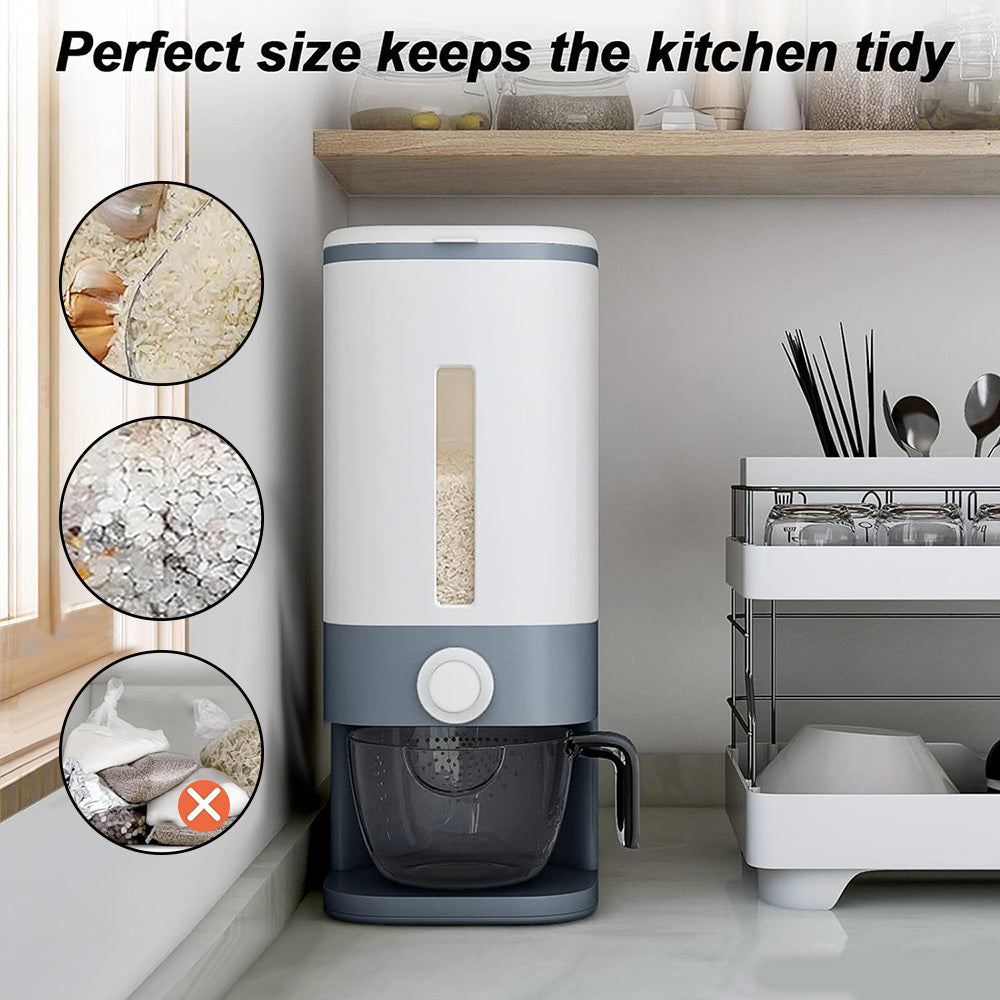 Rice Dispenser, 22-25 Lbs Rice Container With Measuring Cup
