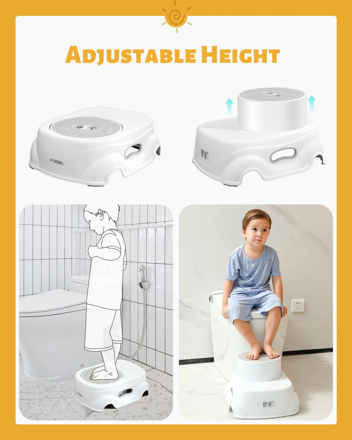 Padded 2-Step Step Stool, 2-Step Footstool