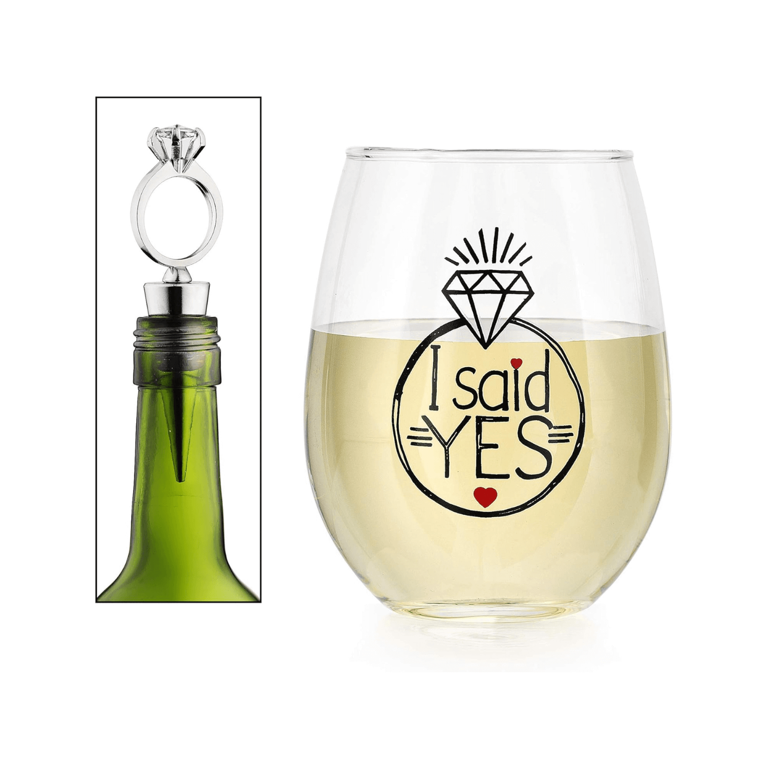 Stemless Wine Glass With Stopper Wind - TableFab