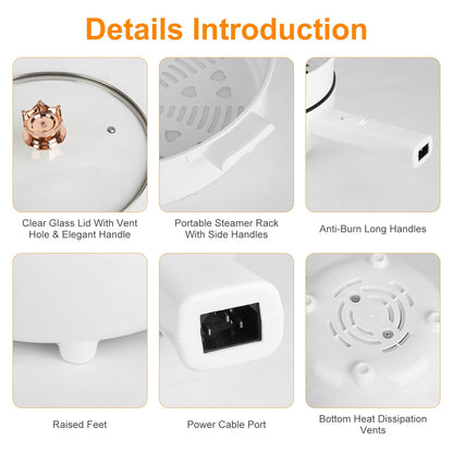 Product features with text labels on a white background