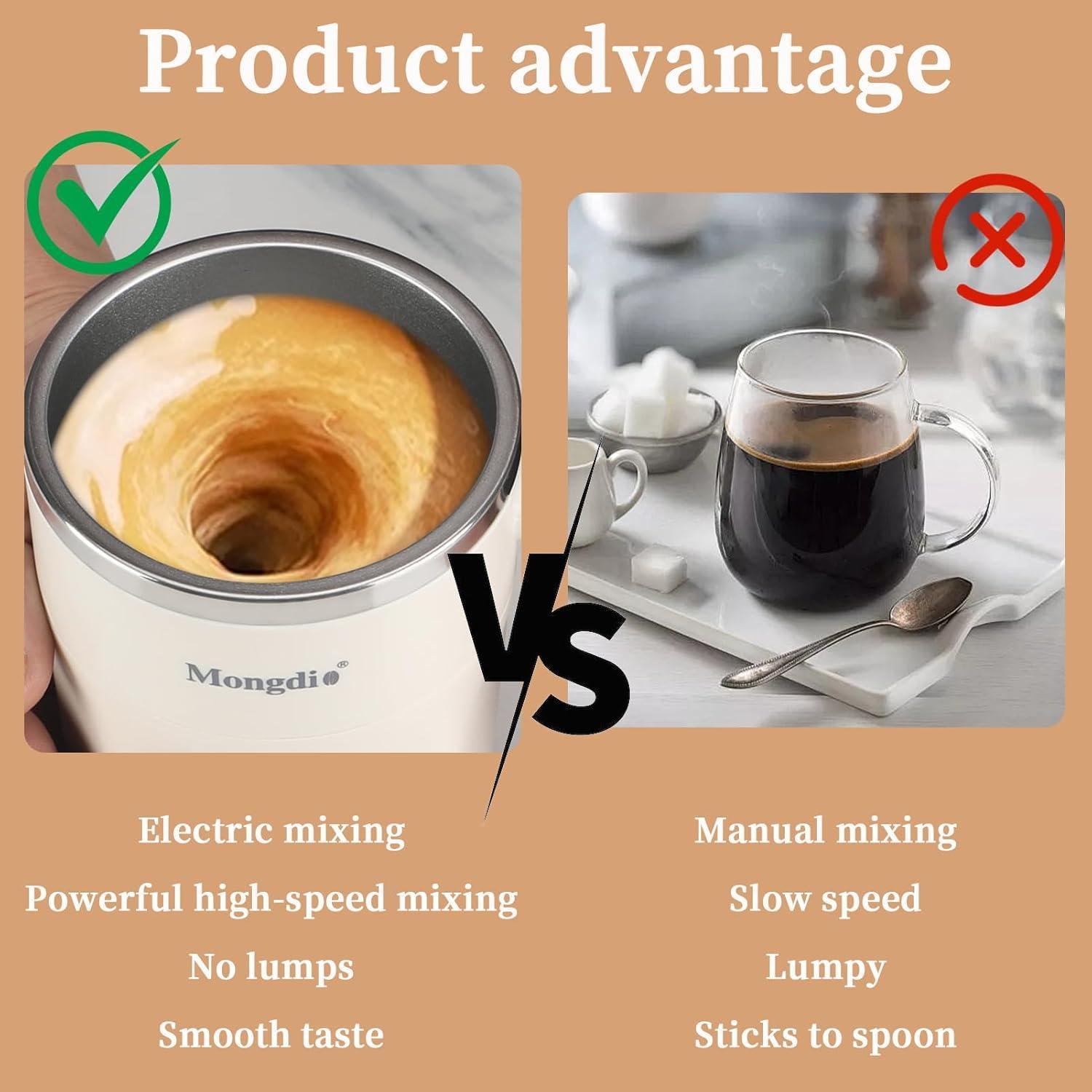 12oz Self-Stirring Mug – White