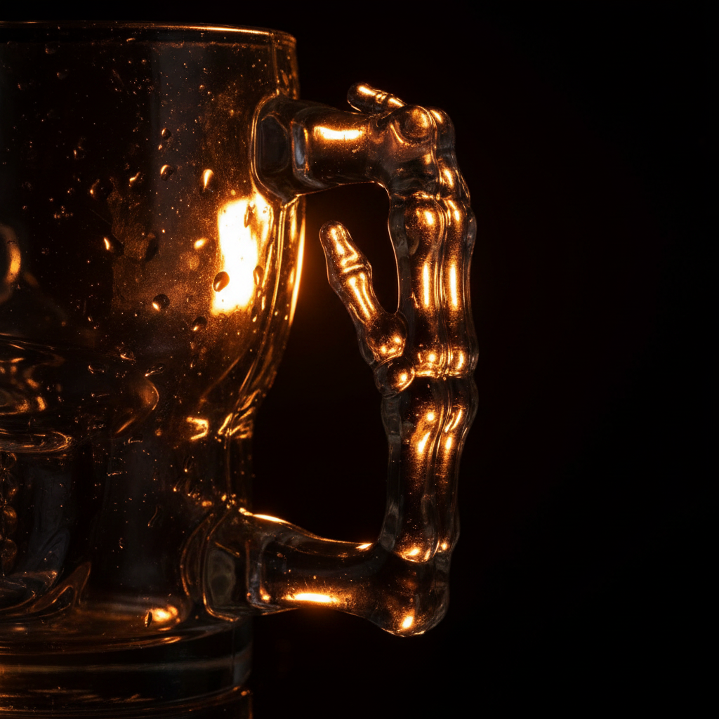 Classic Glass Skull Handled Clear Drinking Beer Mugs,Set of 4 - TableFab