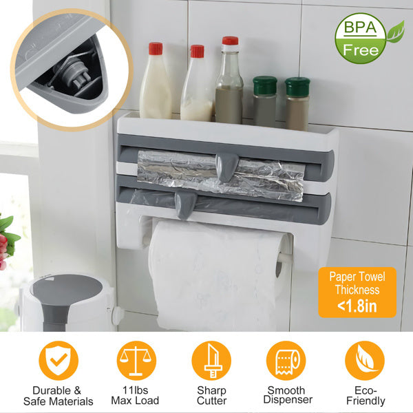 Magnetic Plastic Cling Film Dispenser With Cutter