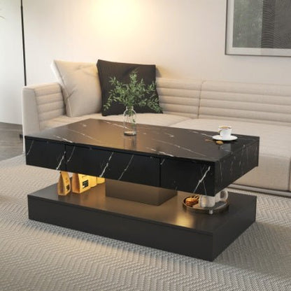 Modern LED Coffee Table with Storage Drawer