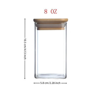 12 Pcs Square Spice Jars With Stickers, - TableFab