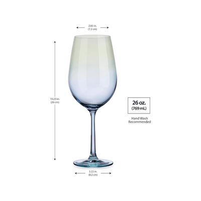 Ombre Blue Wine Glasses Set of 4, 26oz - TableFab