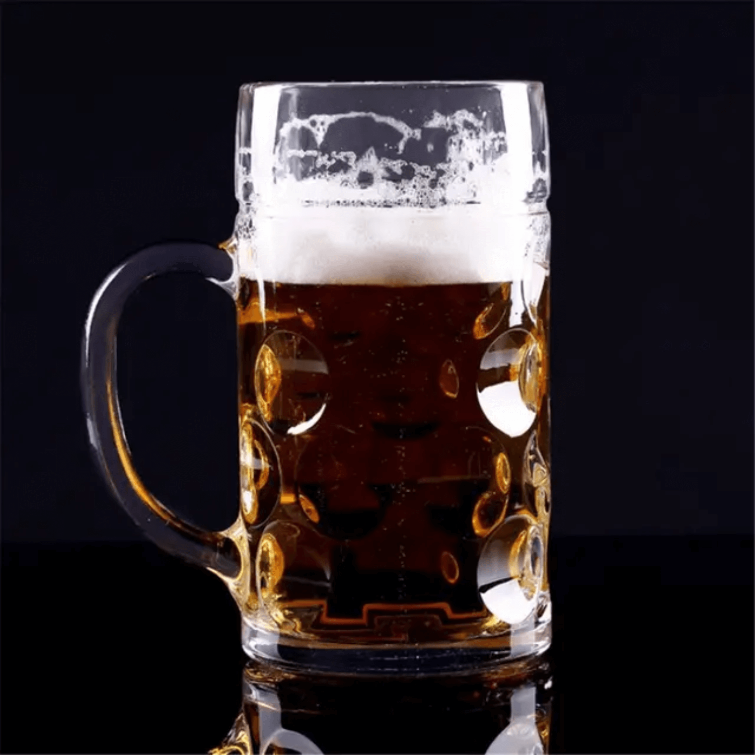 Oktoberfest Large 44 Oz Dimpled Glass Jumbo Beer Mug - TableFab