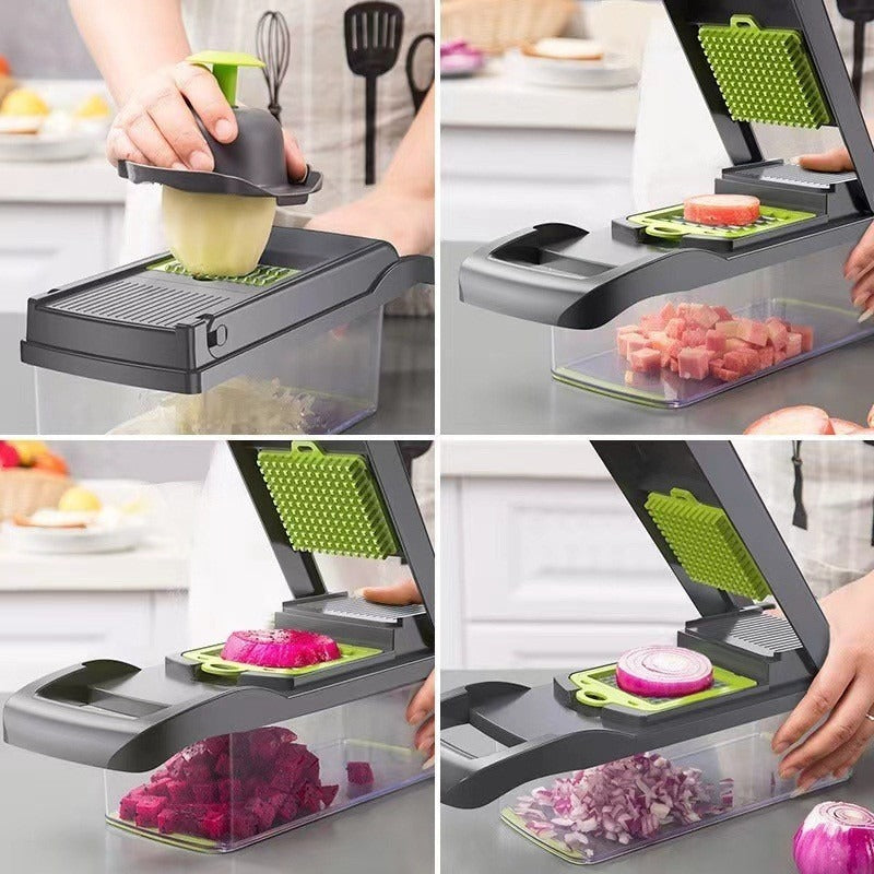 10-in-1 Vegetable Slicer and Chopper Collection - Gray