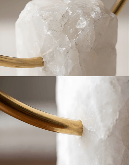 Contemporary Brass Ring Sculpture with Marble Base - Modern Art Decor