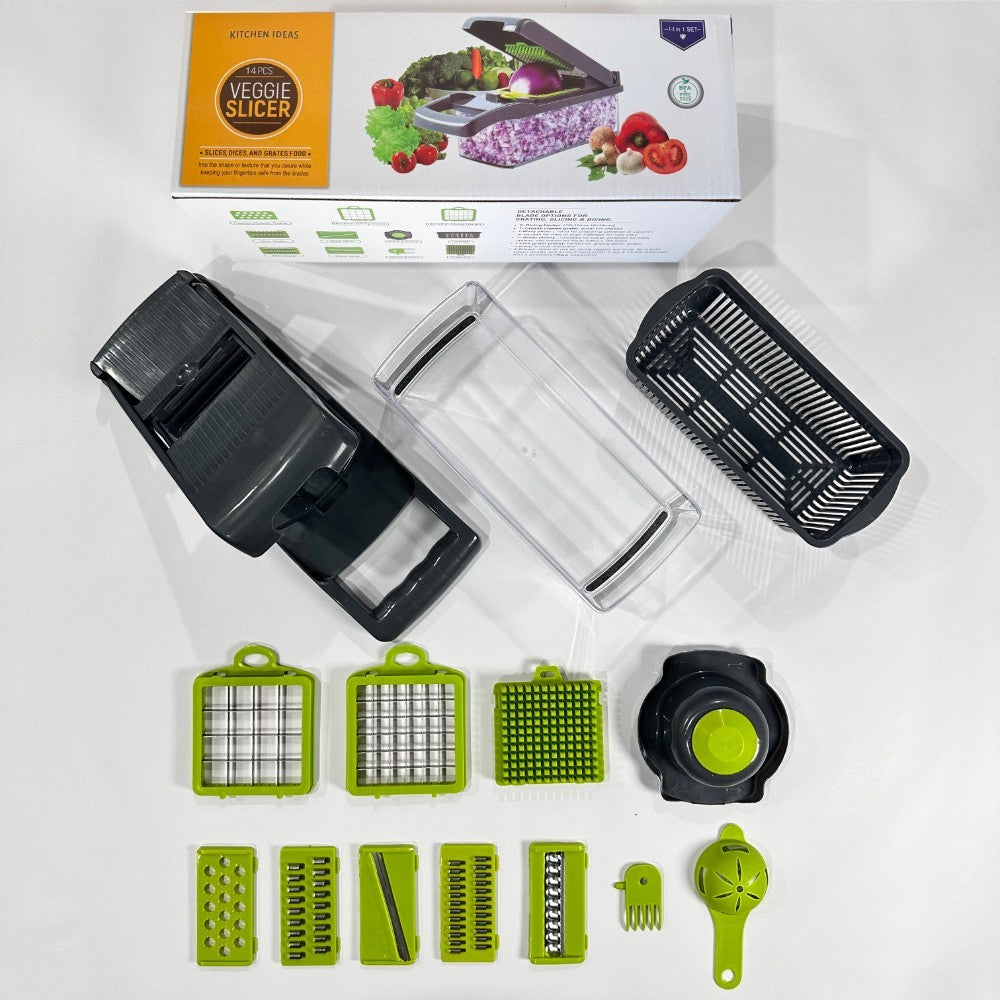 10-in-1 Vegetable Slicer and Chopper Collection - Gray