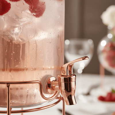 Glass Beverage Dispenser Set of 2