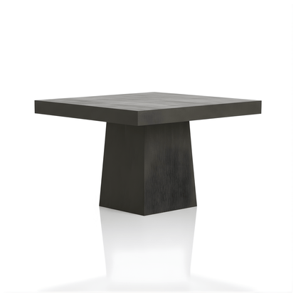 Modern black square table on a white background