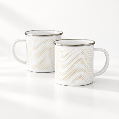 Striped Enamel Camping Mug