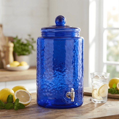 Cobalt Blue Glass Beverage Dispenser (2 Gallon)