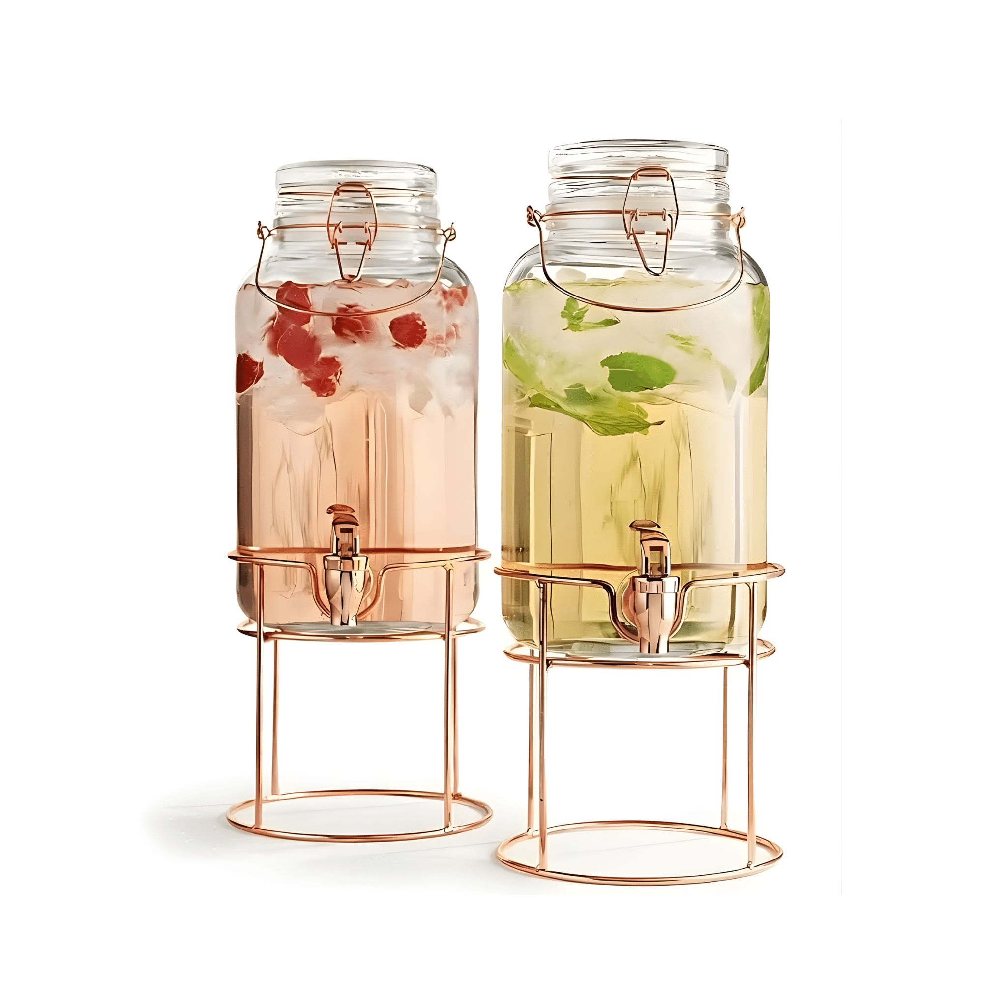 Glass Beverage Dispenser Set of 2