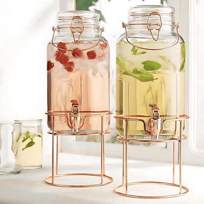 Elegant glass beverage dispensers for events (set of 2) - TableFab